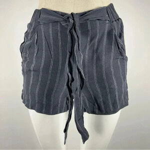 Aritzia Wilfred Pinstripe Tie-Waist Shorts XXS Dark Gray
